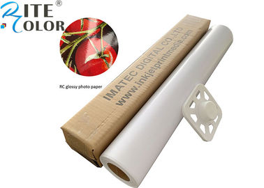 190gsm Larget Format RC لامعة راتنج مصقول ورق الصور لفة أحبار / صبغ الأحبار